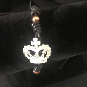 BEAUTIFUL LEATHER AND CUBIC ZIRCONIA